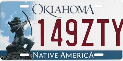 OK license plate 149ZTY