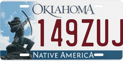 OK license plate 149ZUJ