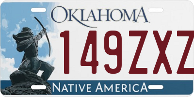 OK license plate 149ZXZ