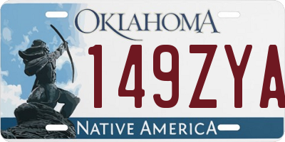OK license plate 149ZYA