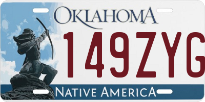 OK license plate 149ZYG