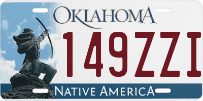 OK license plate 149ZZI