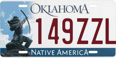 OK license plate 149ZZL