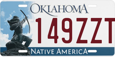 OK license plate 149ZZT