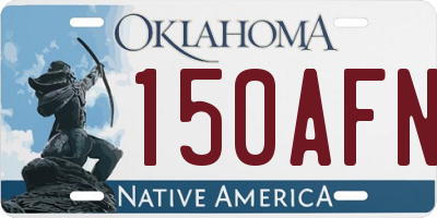 OK license plate 150AFN