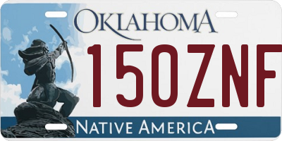OK license plate 150ZNF