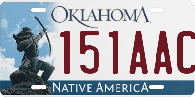 OK license plate 151AAC