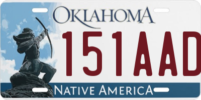 OK license plate 151AAD