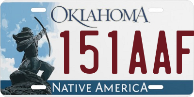 OK license plate 151AAF