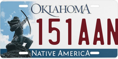 OK license plate 151AAN