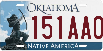 OK license plate 151AAO