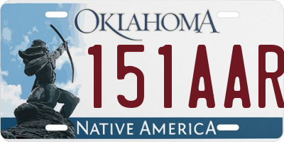 OK license plate 151AAR
