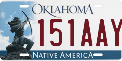 OK license plate 151AAY