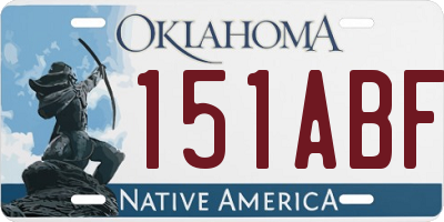 OK license plate 151ABF