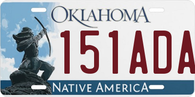 OK license plate 151ADA