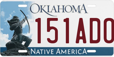 OK license plate 151ADO