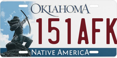 OK license plate 151AFK