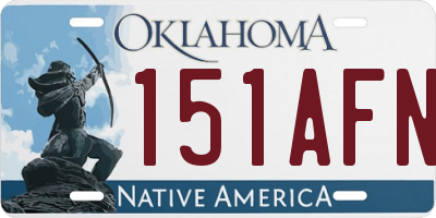 OK license plate 151AFN