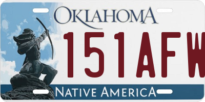 OK license plate 151AFW