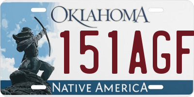 OK license plate 151AGF