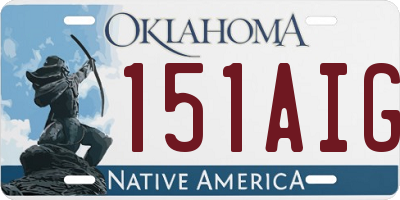 OK license plate 151AIG