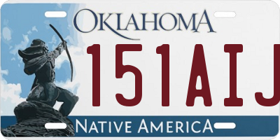 OK license plate 151AIJ