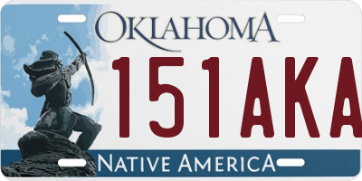 OK license plate 151AKA