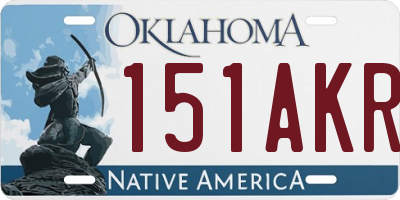OK license plate 151AKR