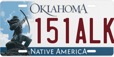 OK license plate 151ALK