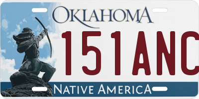 OK license plate 151ANC