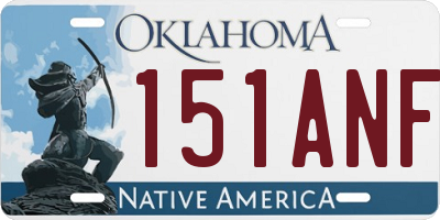 OK license plate 151ANF