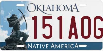 OK license plate 151AOG