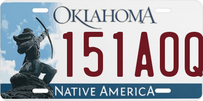 OK license plate 151AOQ