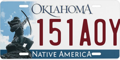 OK license plate 151AOY