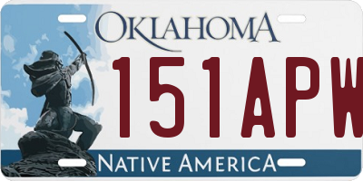 OK license plate 151APW
