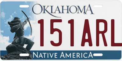 OK license plate 151ARL