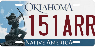 OK license plate 151ARR