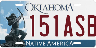 OK license plate 151ASB