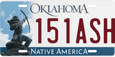 OK license plate 151ASH