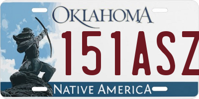 OK license plate 151ASZ
