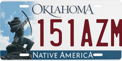 OK license plate 151AZM