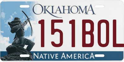 OK license plate 151BOL