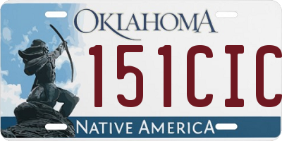 OK license plate 151CIC
