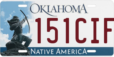 OK license plate 151CIF