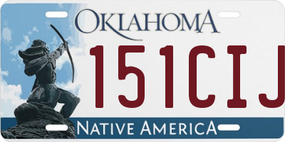OK license plate 151CIJ