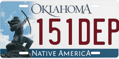 OK license plate 151DEP