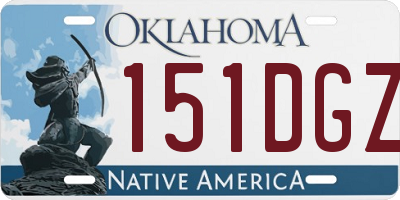 OK license plate 151DGZ