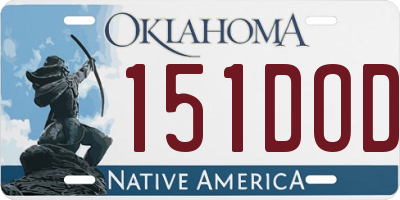 OK license plate 151DOD