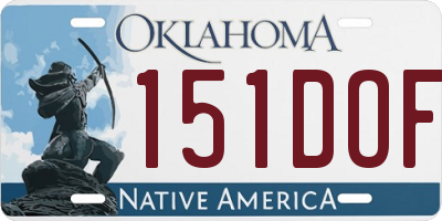 OK license plate 151DOF