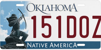 OK license plate 151DOZ